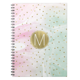 Tadelloses rosa GoldOmbre Confetti-Monogramm Notizblock