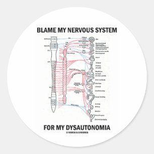 Tadeln Sie mein Nervensystem für mein Dysautonomi Runder Aufkleber