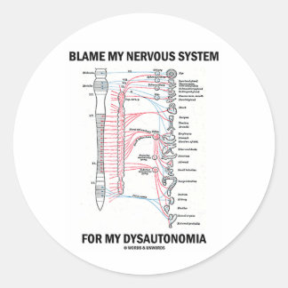 Tadeln Sie mein Nervensystem für mein Dysautonomia Runder Aufkleber