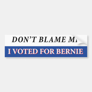 Tadeln Sie mich nicht, den ich für Bernie wählte Autoaufkleber