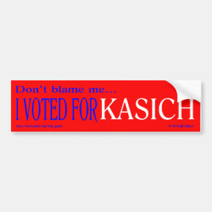 "tadeln Sie mich nicht, ich wählte für Kasich" Autoaufkleber