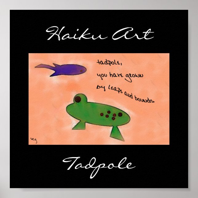 Tadpole Haiku Art Print Poster (Vorne)