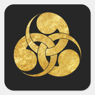 Tadpole Mon Japanischer Samurai-Clan Quadratischer Aufkleber