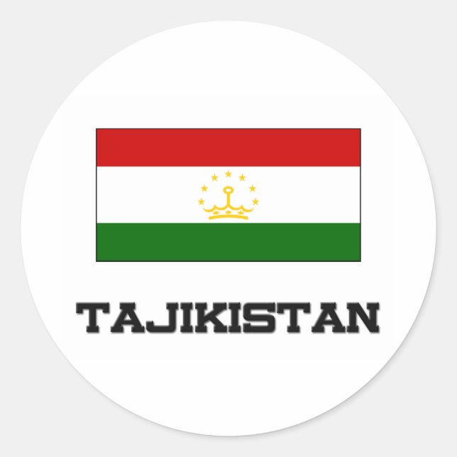 Tadschikistan-Flagge Runder Aufkleber (Vorderseite)