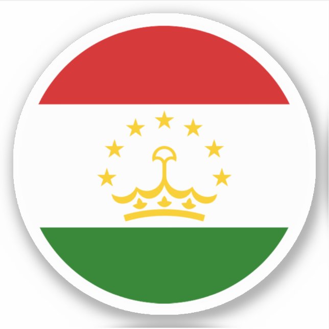 Tadschikistan Flaggenrundkleber Aufkleber (Vorderseite)