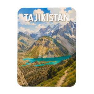 Tadschikistan Illustration Reise Kunst Vintage Magnet