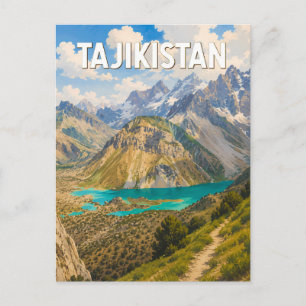Tadschikistan Illustration Reise Kunst Vintage Postkarte