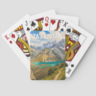Tadschikistan Illustration Reise Kunst Vintage Spielkarten