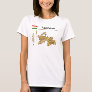 Tadschikistan Karte + Flagge + T - Shirt