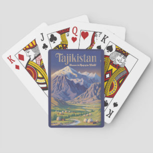 Tadschikistan Landschaft Illustration Reise Kunst  Spielkarten