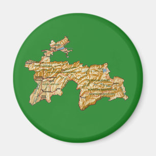 Tadschikistan Map Magnet