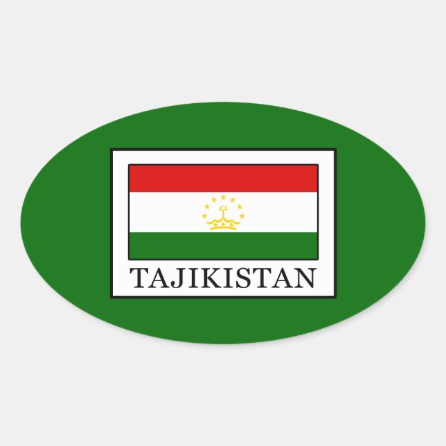 Tadschikistan Ovaler Aufkleber (Vorderseite)