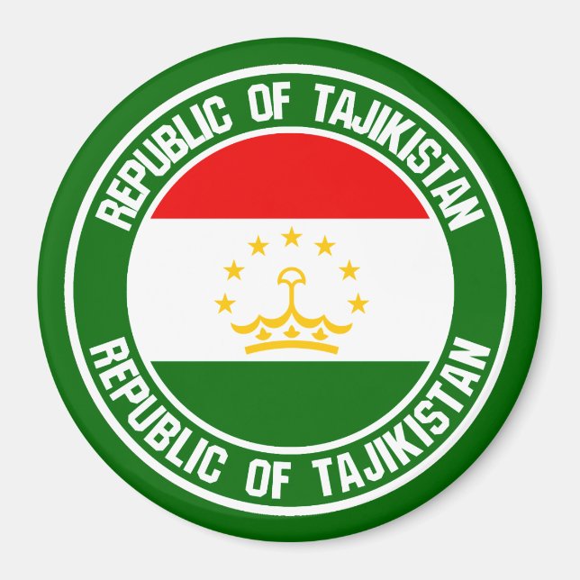 Tadschikistan Runde Emblem Magnet (Vorne)