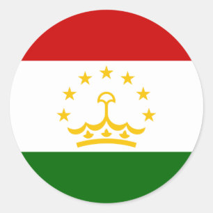 Tadschikistanische Flagge, Flagge Tadschikistans Runder Aufkleber