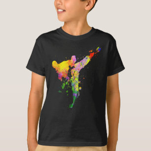 Tae Kwon Do Karate Silhouette für Mädchen T-Shirt