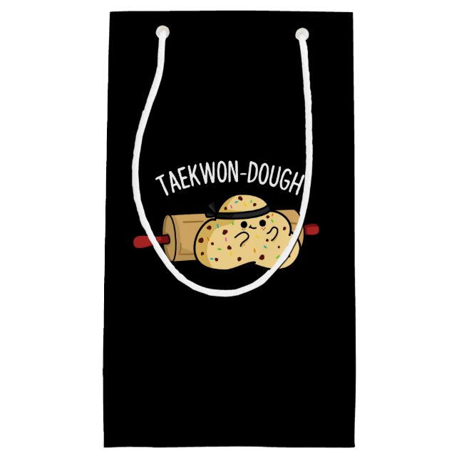 Taekwon-Dough Funny Baking Pun Dark BG Kleine Geschenktüte (Vorderseite)