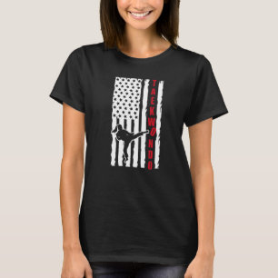 Taekwondo American Flag Karate Girl Boy Martial T-Shirt