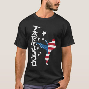 Taekwondo American USA Flag Taekwondo 4. Juli T-Shirt