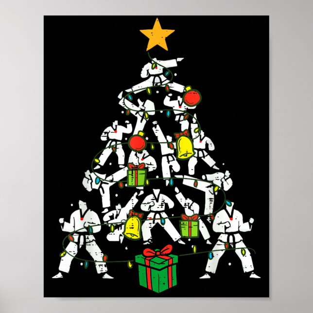 Taekwondo Christmas Tree Xmas Martial Arts Karate  Poster (Vorne)