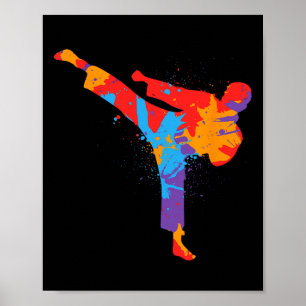 Taekwondo Colorful Martial Arts Kinder Jungen und Poster