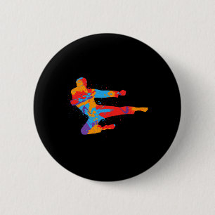 Taekwondo Colorful Martial Arts Men Kids Boys Kara Button