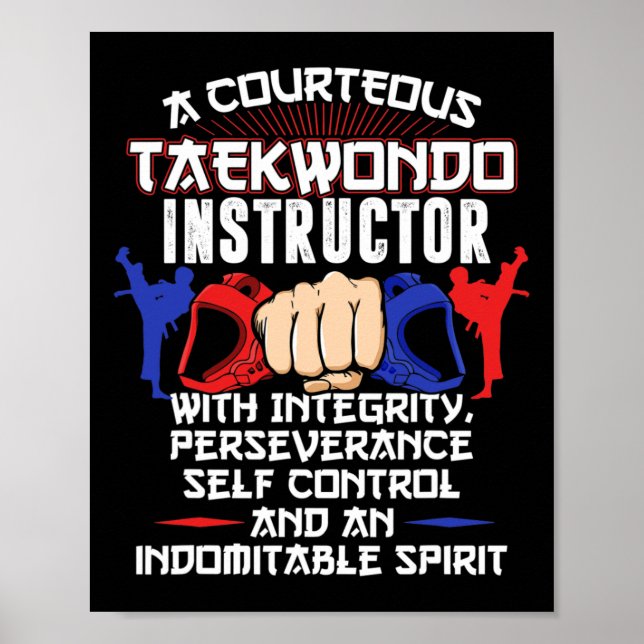 Taekwondo-Dossier 5 Tenets Oath Belt Level Poster (Vorne)