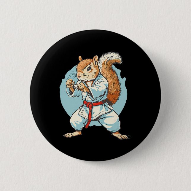 Taekwondo Eichhörnchen Kung Fu Kickboxen Karate Ma Button (Vorderseite)