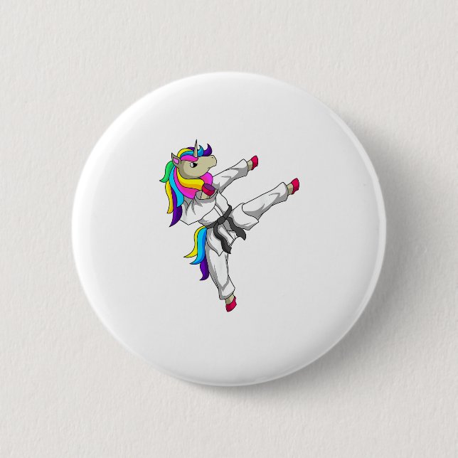 Taekwondo Einhorn Tae Kwon Do Martial-Arts-Schüler Button (Vorderseite)