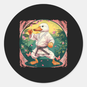 Taekwondo Ente Blumen Garten Mma Kampfsport Runder Aufkleber