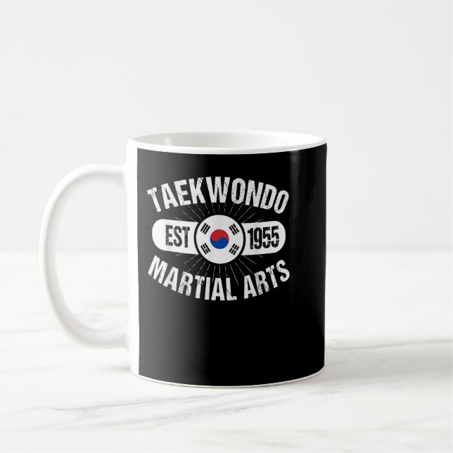 Taekwondo Etablished 1955 Martial Arts Tae Kwon D Kaffeetasse (Links)