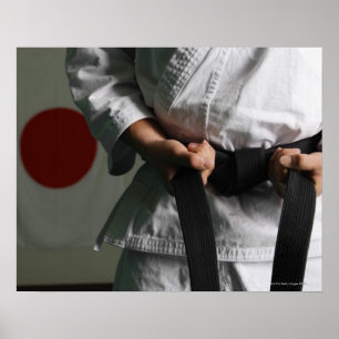 Taekwondo Fighter Tighting Belt Poster