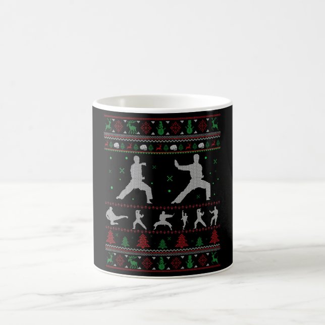 Taekwondo Frohe Weihnachtsgeschenk Ugly Weihnachte Kaffeetasse (Mittel)