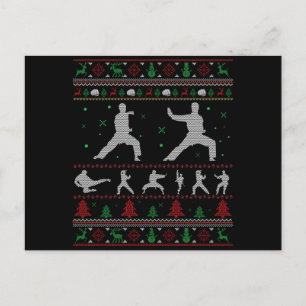 Taekwondo Frohe Weihnachtsgeschenk Ugly Weihnachte Postkarte