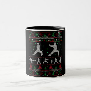 Taekwondo Frohe Weihnachtsgeschenk Ugly Weihnachte Zweifarbige Tasse