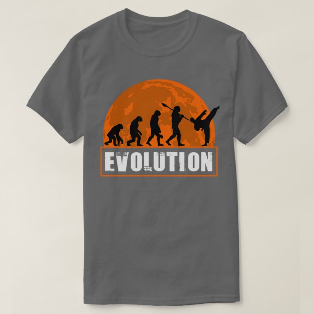 Taekwondo Funny Human Evolution Geschenk T-Shirt (Design vorne)