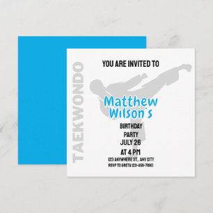 Taekwondo Geburtstagsparty, Taekwondo Player Einladung