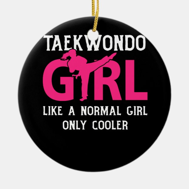 Taekwondo Girl as a Normal Girl Nur Cooler Keramik Ornament (Vorne)