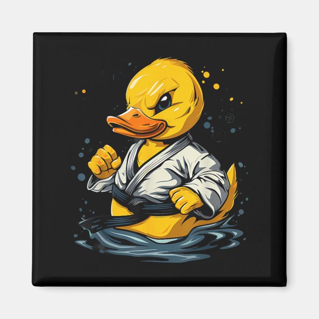 Taekwondo-Gummiente Kickboxen-Tier Jiu-Jitsu Magnet (Vorne)