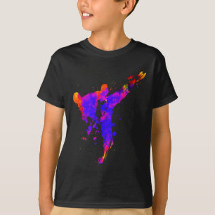 Taekwondo Jiu Jitsu Paint Spritzers Kids Jujitsu J T-Shirt