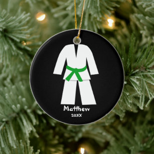 Taekwondo Karate Green Belt Personalisiert Keramik Ornament