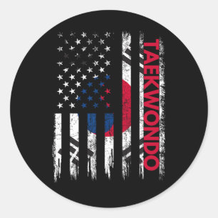 Taekwondo Karate Martial Arts Training Koreanische Runder Aufkleber