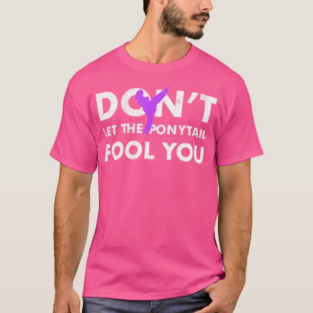 Taekwondo Karate Tshirt Lass keinen Ponyschwanzfoo (Vorderseite)