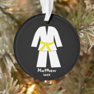 Taekwondo Karate Yellow Belt Personalisiert Ornament