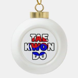 Taekwondo Keramik Kugel-Ornament
