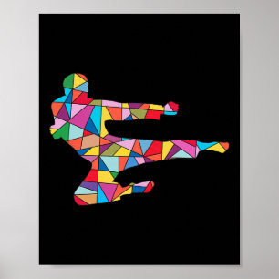 Taekwondo Kick Martial Arts Boy Men Kids Karate Poster