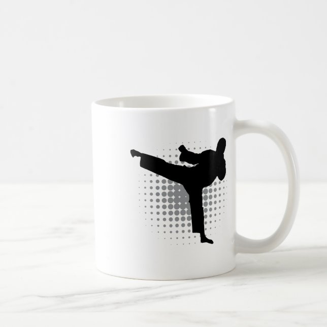 Taekwondo Kick Silhouette Karate Boys Girls Martia Kaffeetasse (Rechts)