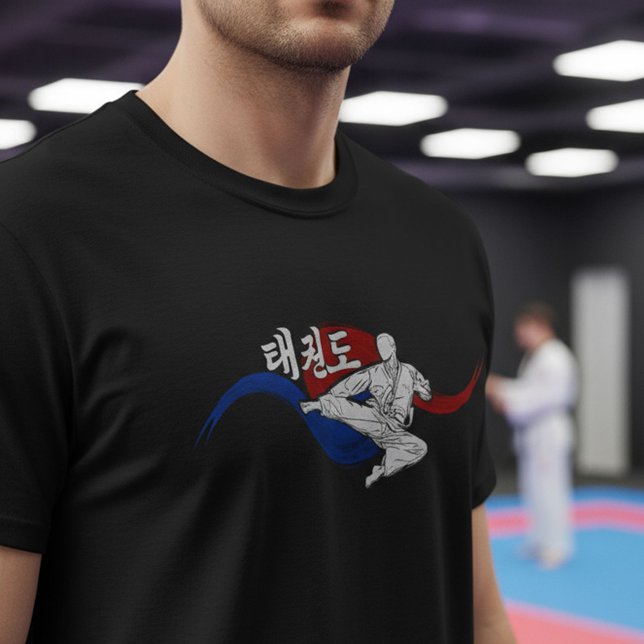 Taekwondo Kick with Flowing Taegeuk T-Shirt (Von Creator hochgeladen)