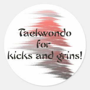Taekwondo Kicks and Grins Round Stickers