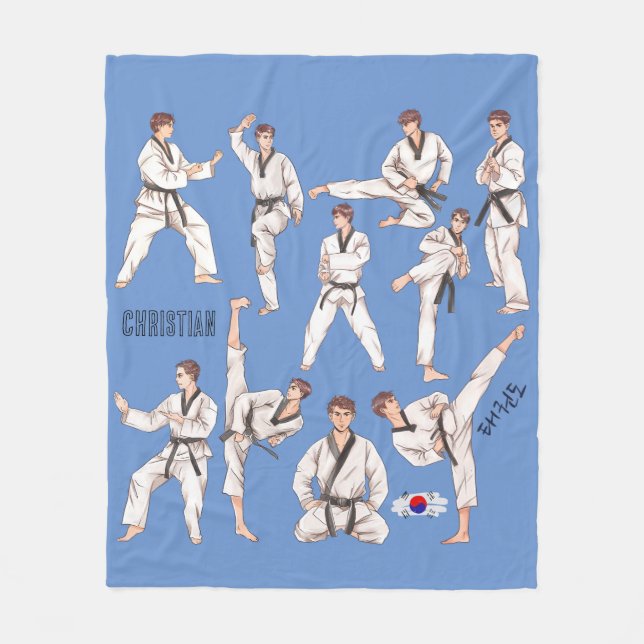 Taekwondo Korean Martial Arts Fleecedecke (Vorderseite)