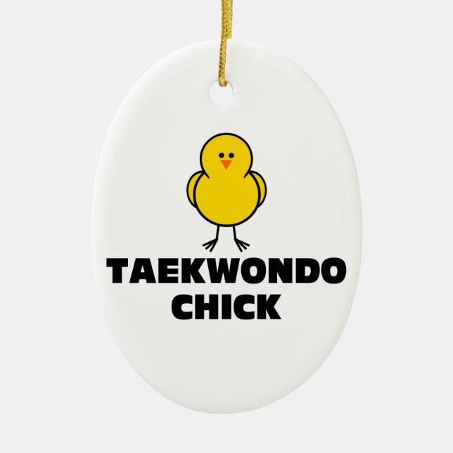 Taekwondo-Küken Keramikornament (Vorne)